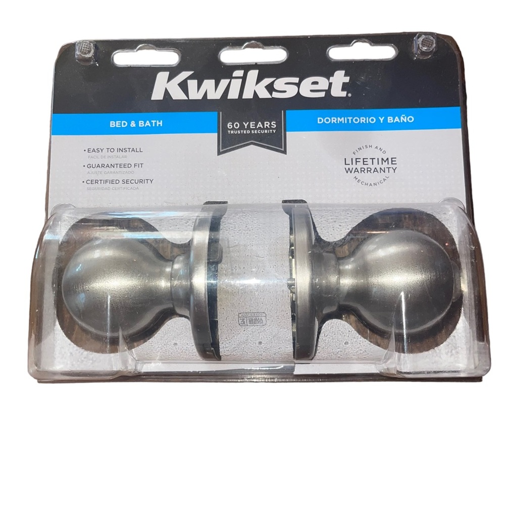 Kwikset 300P 15 CP BBPKG Satin Nickel Bed and Bath Locks New In Packaging